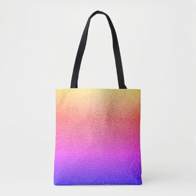 Rainbow Gradient Textured Look Modern Tote Bag (Front)