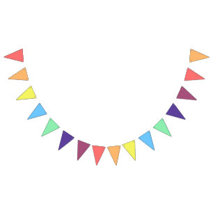 Rainbow Gradient Theme Party Bunting Banner Flags