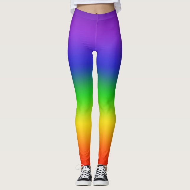 Rainbow Gradient Vertical Leggings (Front)