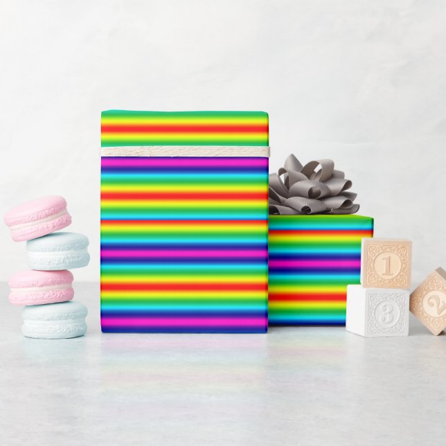 Rainbow gradient.  wrapping paper (Baby Shower)