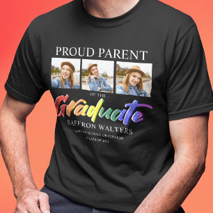 Rainbow Graduate 3 Photo Graduation T-Shirt
