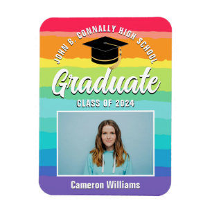 Rainbow Graduate Photo LGBTQ Graduation Magnet