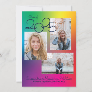 Rainbow Graduation Photo Announcement