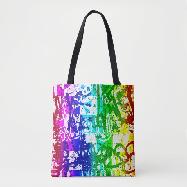 Rainbow Graffiti Tote Bag (Front)
