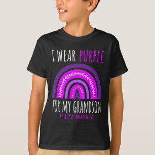 Rainbow Grandma Grandpa Purple Grandson Epilepsy A T-Shirt