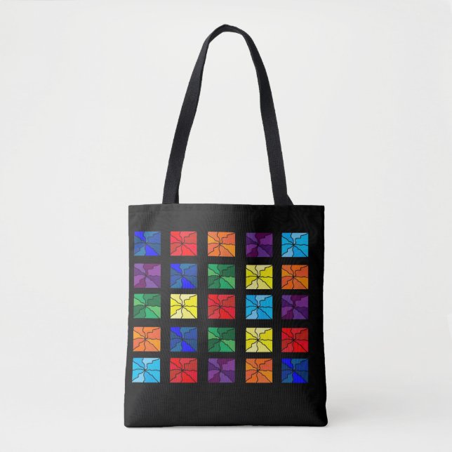Rainbow Granny Square  tote Bag (Front)