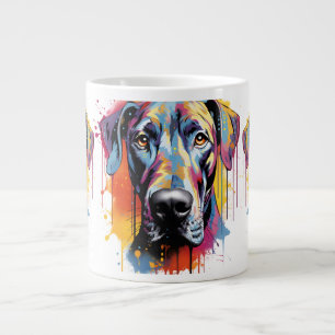 Rainbow Great Dane Watercolor Large Coffee Mug
