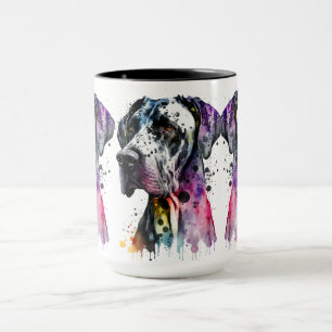 Rainbow Great Dane Watercolor Mug