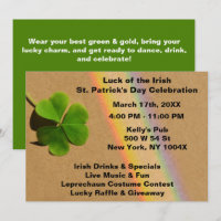 Rainbow & Green Clover Drinking Irish  