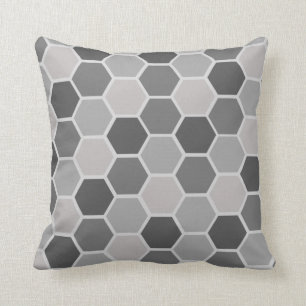 Rainbow Grey Hexagon Cushion