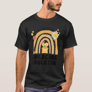 Rainbow Groovy Peace Childcare Educator Vintage T-Shirt