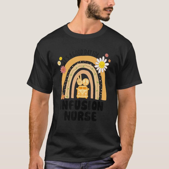 Rainbow Groovy Peace Infusion Nurse Vintage T-Shirt (Front)