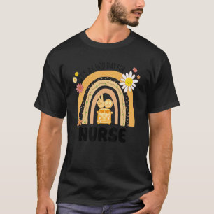 Rainbow Groovy Peace Nurse Vintage T-Shirt