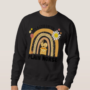 Rainbow Groovy Peace Plain Nurse Vintage Sweatshirt