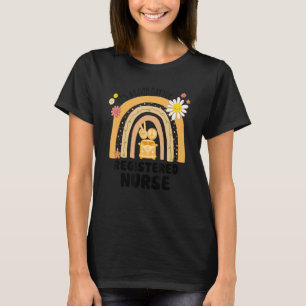 Rainbow Groovy Peace Registered Nurse Vintage T-Shirt