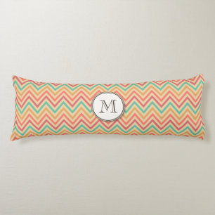 Rainbow Grunge Zigzag Chevron Stripes Body Cushion
