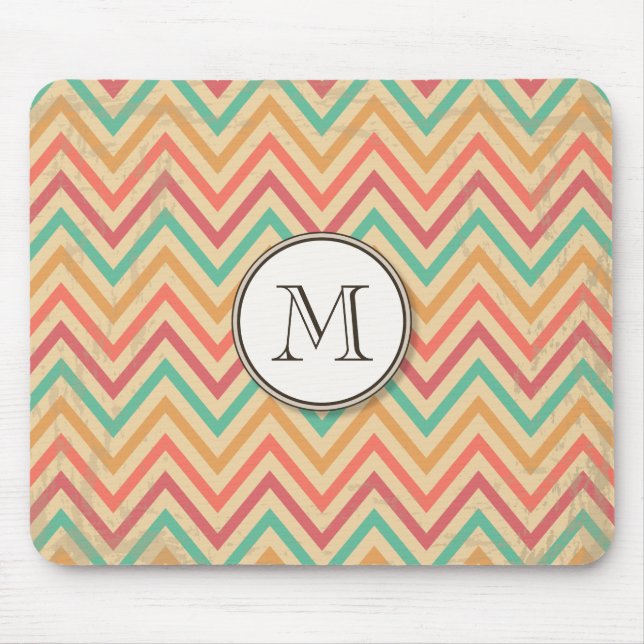 Rainbow Grunge Zigzag Chevrons Mouse Mat (Front)