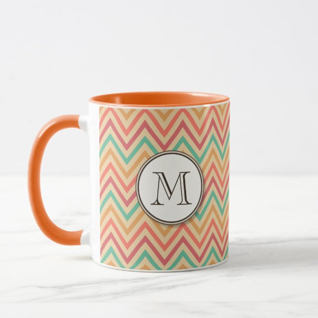 Rainbow Grunge Zigzag Chevrons Mug (Left)