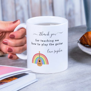 Rainbow Guitar Music Teacher Appreciation Gift Coffee Mug