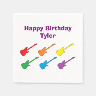 Rainbow Guitar Paper Napkins