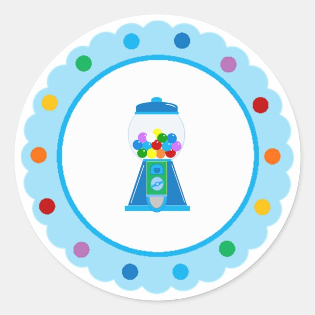 Rainbow Gumball party stickers (Front)