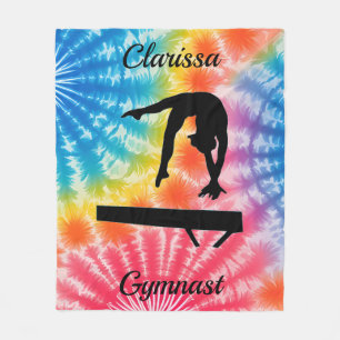 Rainbow Gymnastics Beam Personalised Fleece Blanket