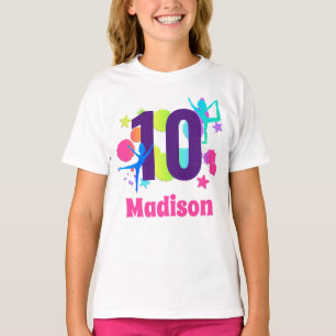 Rainbow Gymnastics Birthday Party Age Shirt