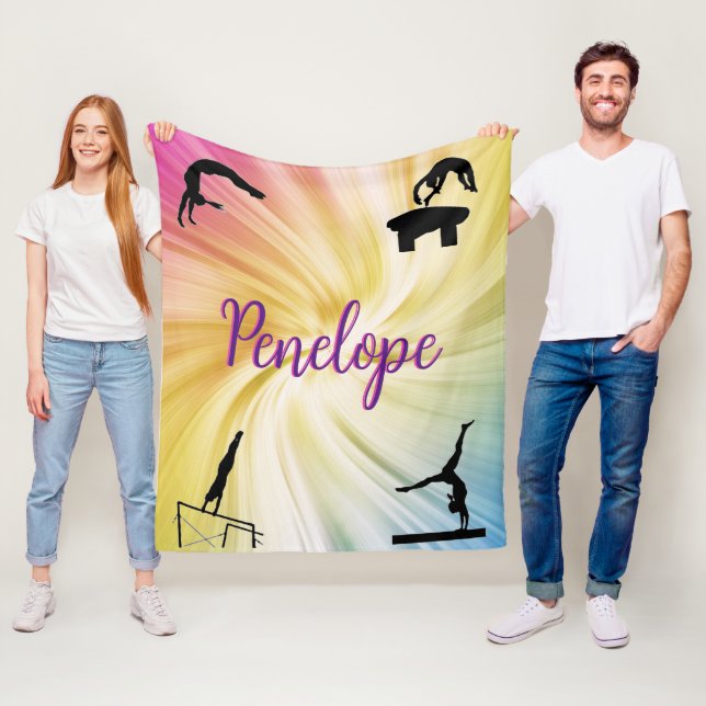 Rainbow Gymnastics Fleece Blanket (In Situ)