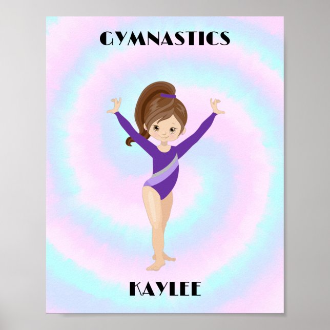 RAINBOW GYMNASTICS GYMNAST Personalised Poster (Front)
