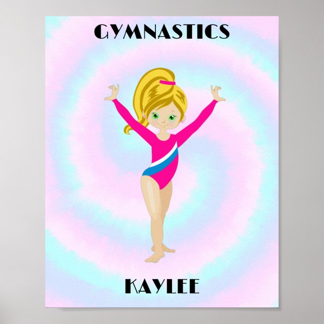 RAINBOW GYMNASTICS GYMNAST Personalised Poster (Front)