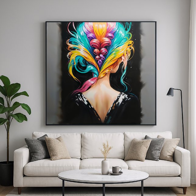 Rainbow Hair - Backwards Portrait Style Poster (Creator Uploaded)