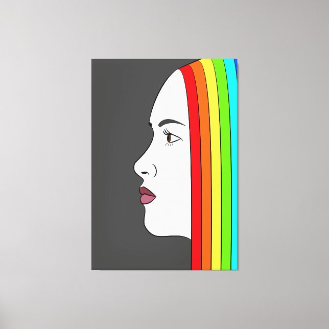 Rainbow Hair Canvas Print (Front)