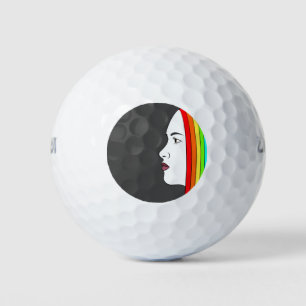 Rainbow Hair Golf Balls