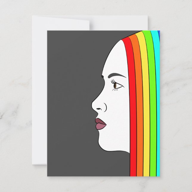 Rainbow Hair Invitation (Front)