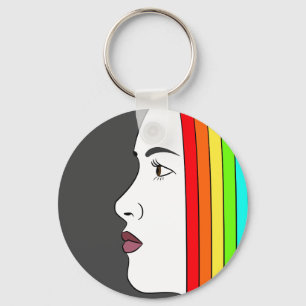Rainbow Hair Key Ring