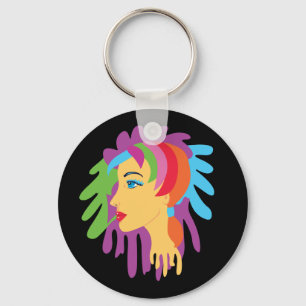 Rainbow Hair Key Ring