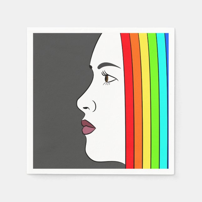 Rainbow Hair Napkin (Front)