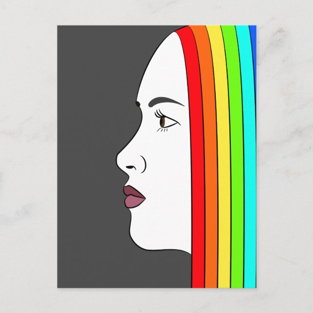 Rainbow Hair Postcard (Front)