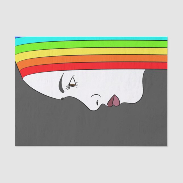 Rainbow Hair Tissue Paper (Front)