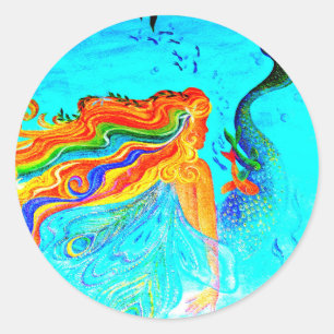 rainbow-haired mermaid sticker