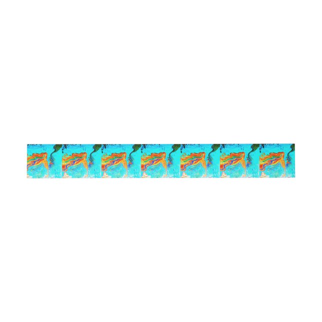 rainbow-haired mermaids invitation belly band (Flat)