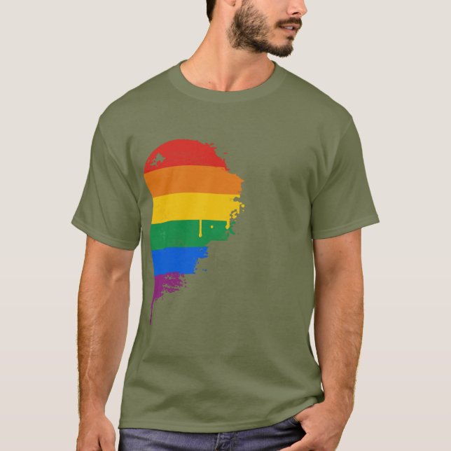 RAINBOW HALF HEART RIGHT -.png T-Shirt (Front)