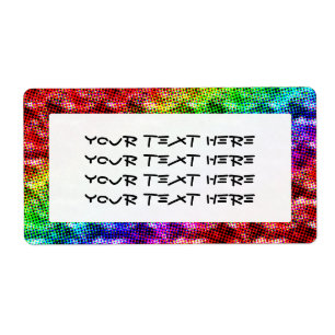 Rainbow Halftone Art Grunge Unique Address Labels