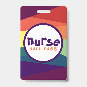 Rainbow Hall Passes for School Teachers ID Badge
