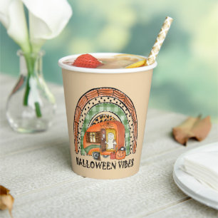 Rainbow Halloween Vibes Camper/ Trailer Paper Cups
