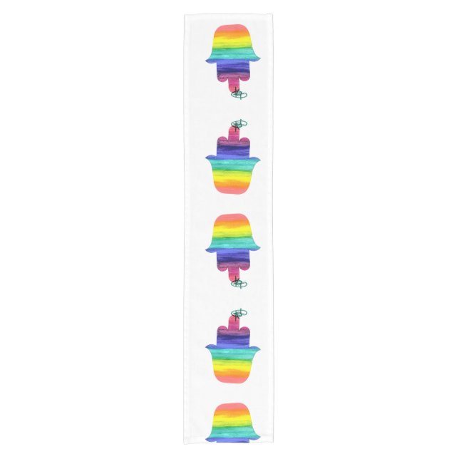 Rainbow Hamsa Art Table Runner  (Front)