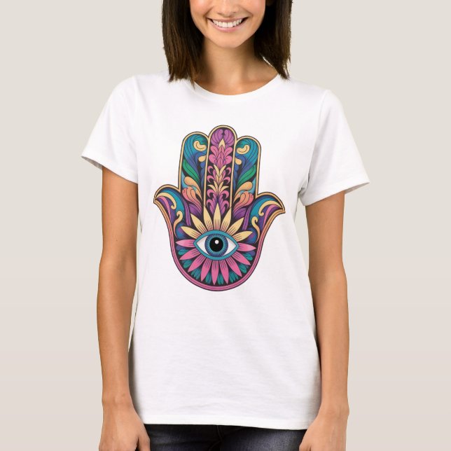 rainbow Hamsa hand T-Shirt (Front)