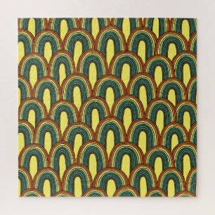 Rainbow Hand-Drawn: Vintage Seamless Charm. Jigsaw Puzzle