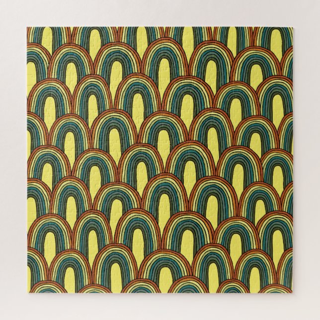 Rainbow Hand-Drawn: Vintage Seamless Charm. Jigsaw Puzzle (Vertical)