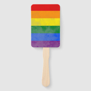 Rainbow hand fan